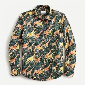 NWT J CREW Collection Silk Twill Shirt in Giraffes